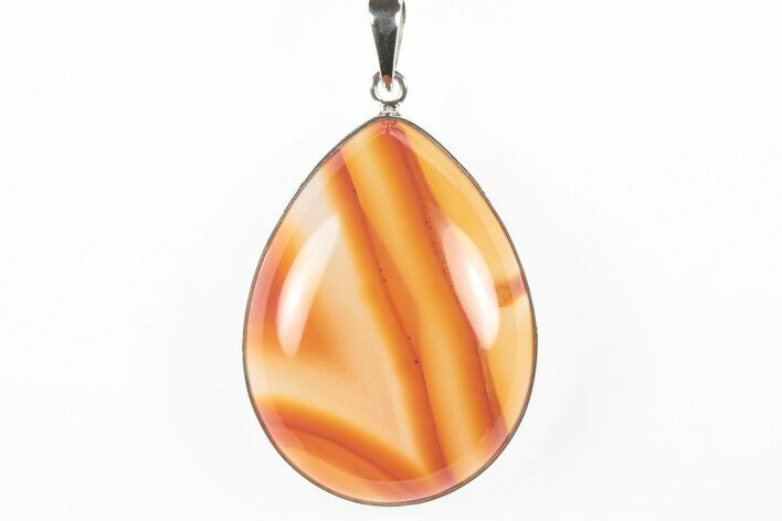 Banded Carnelian Agate Pendant (Necklace) - Sterling Silver #244061